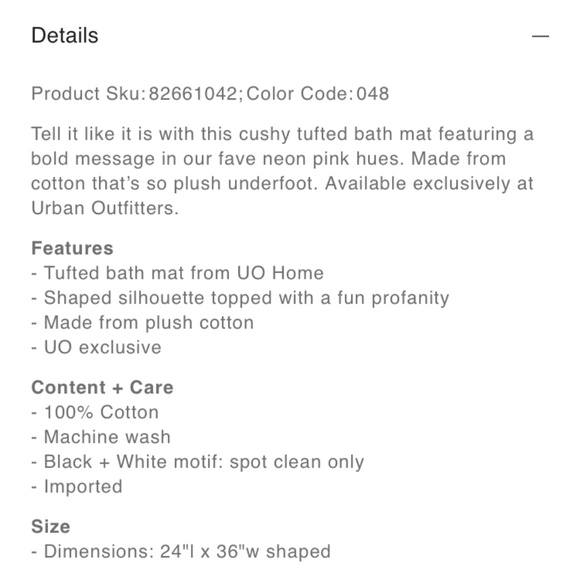 URBAN OUTFITTERS Pink F*ck Bathroom Rug Bath Mat Accent Rug - Picture 9 of 10